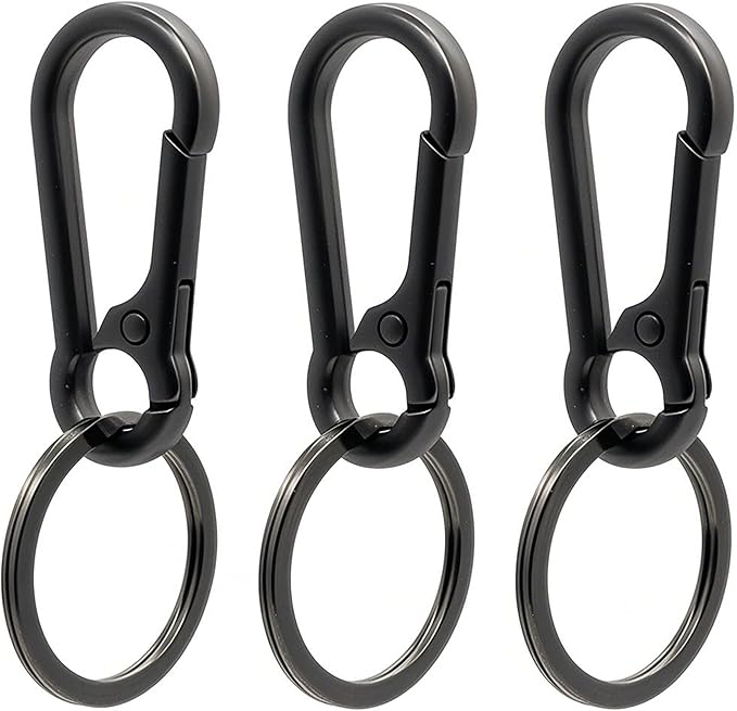 Keychain Keyring Set for Men Women Classic Metal Home Car Key Holder Organizer Portable Carabiner Clip Accessories 2PCS