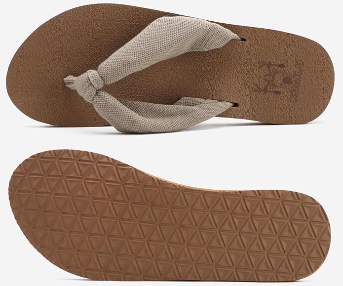 KuaiLu Flip Flops for Women with Arch Support Yoga Mat Comfortable Summer Beach Walking Thong Cushion Sandals Slip On Indoor Outdoor