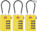 ANVIL 4 Digit Luggage Locks, TSA Locks for Luggage, Advanced TSA008 core, Alert Indicator for Your Travel Lock, Suitcase Lock. (3, Yellow)