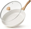SENSARTE Nonstick Ceramic Frying Pan Skillet with Lid, 12.5 Inch Omelet Pan, Healthy Non Toxic Chefs Pan, Induction Compatible Egg Pan with Heat Resistant Handle, Free of Intentionally Added PFAS/PTFE