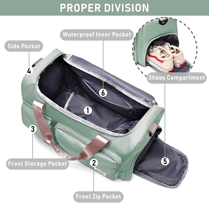 NPBAG Women Travel Duffel, Multi Functional Large Expandable Weekender Carry-on Tote, Gym Workout Overnight Bag, Mommy Hospital Bag for Labor and Delivery