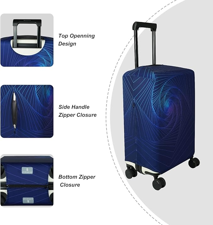 Explore Land Travel Luggage Cover Suitcase Protector Fits 18-22 Inch Case (Gyrotropic, S)