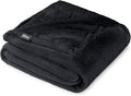 Bare Home Fleece Blanket - Throw Extra Long - Ultra-Soft Lightweight for Bed, Sofa, and Couch - Luxury Microplush - Cozy Warm Blanket (Throw XL, Black)