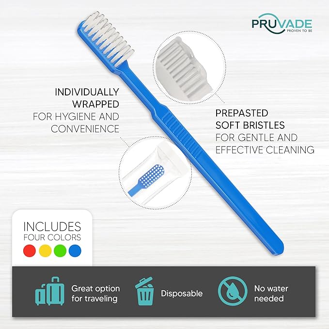 36 Pack Disposable Toothbrushes with Toothpaste, Built In - Prepasted Toothbrushes Individually Wrapped | Single Use Waterless Tooth Brush with Soft Bristles for Airbnb, Hotel, Camping, Travel