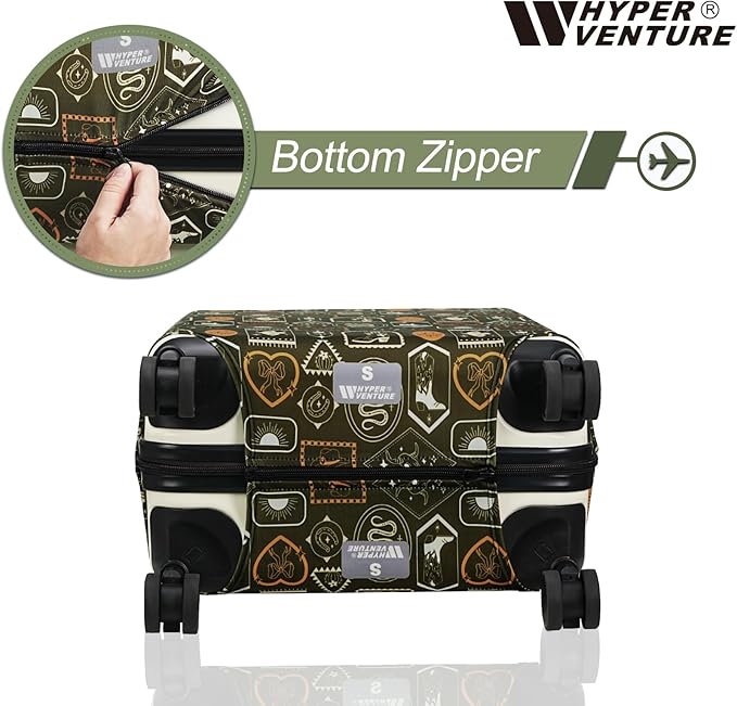 HYPER VENTURE Washable Luggage Cover - Fashion Suitcase Protector Fits 18-22 Inch Luggage (Wilderness Mark, S)