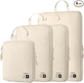 EPICKA 4 Set Ultra-Lightweight Compression Packing Cubes - Water Resistant Durable Travel Organizers Bags, Expandable Travel Accessories for Carry on, Luggage, Suitcase Backpack (Beige)