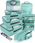 Veken 8 Set Packing Cubes for Travel Essentials, Suitcase Organizer Bags in 4 Sizes, Carry-On Luggage Accessories with Large Laundry & Hanging Toiletry Bag, Must-Have for Airplane, Road Trip & Camping