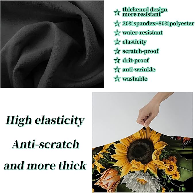 Suitcase Protector Plus 1 Luggage Tag, Sunflower Orchids Travel Suitcase Cover for 18-20 inch Luggage (S) with Concealed Zipper, Washable Elastic Cloth, Dustproof, Anti-Scratch
