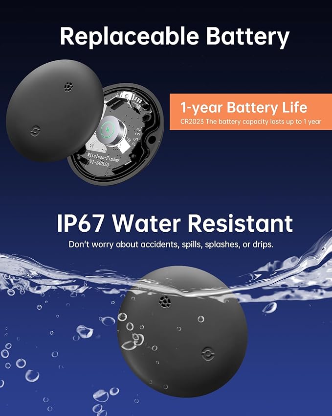 Bluetooth Tracker for AirTag with Keychain, Dual System Air Tracker Tag-for iOS & Android, Smart Tags Anti-Lost Tags, Waterproof Item Finder, Worldwide Smart Location Tag for Keys (Android & iOS)