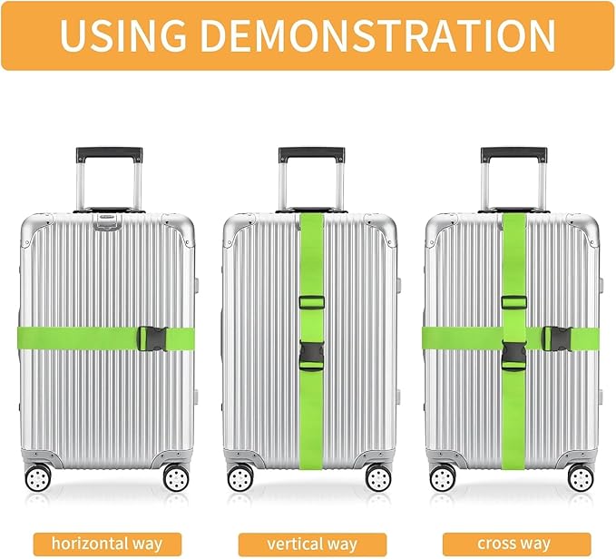 BILIONE 4 Pack Luggage Straps 79" Long Belts Keep Suitcase Secure While Traveling, TSA Approved Add a Bag Premium Accessory for Travel Bag Closure (2PCS Blue + 2PCS Rose Pink)