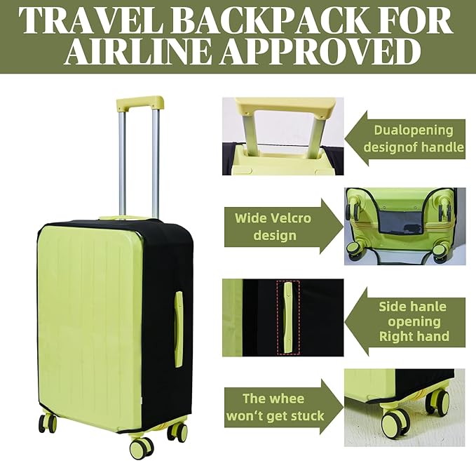 Clear Luggage Cover Protectors For Suitcases,Elastic Transparent waterproof PVC Suitcase Covers Protector Fit 20-30 Inch wheeled Luggage (22")