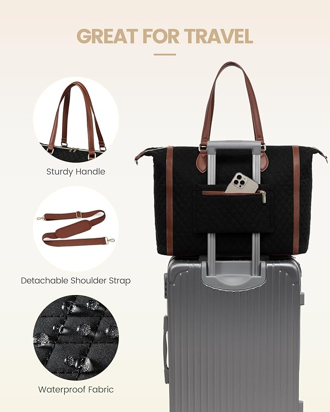 LOVEVOOK 4-in-1 Travel Weekender for Women - Duffle With Shoes Compartment, Carry On Overnight Tote, Toiletry Bag & Wet Pocket - Large Hospital Bag for Labor and Delivery