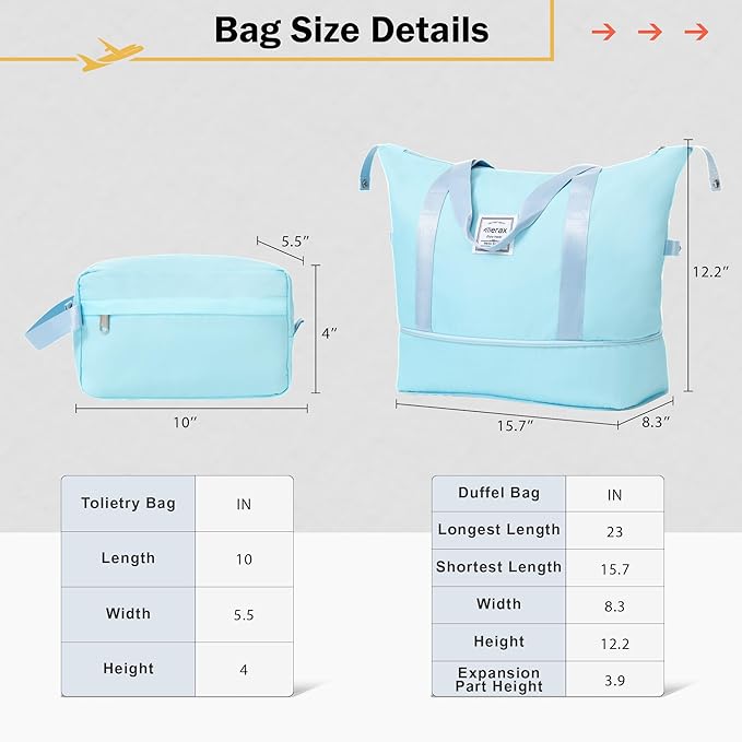 Merax Luggage Set 2 Piece Suitcase Sets with Spinner Wheel,Lightweight Hardside Expandable Travel Laggage with TSA Lock,Suitcase with Travel Bag(20"/28",Baby Blue)