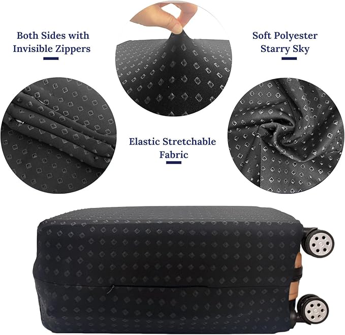 Luggage Cover, THome Protective Washable Suitcase Cover - Travel Elastic Spandex Suitcase Protector Fits 30 to 32 Inch Black