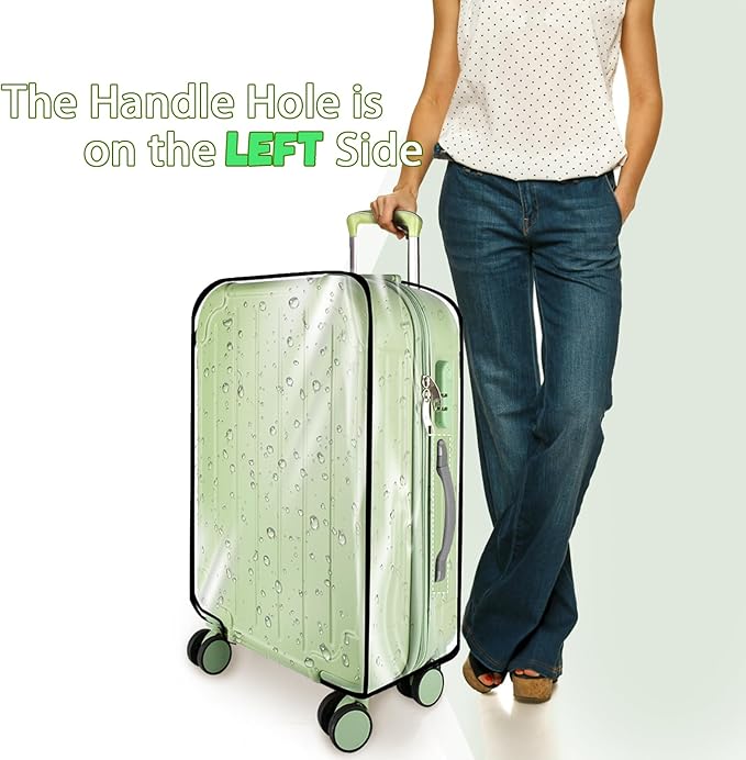 3 Pieces Thicken Clear Luggage Cover Protector, 20" 24" 28" PVC Luggage Covers for Suitcase Waterproof Dustproof Anti-scratch Travel Suitcase Covers Case for Wheeled Luggage