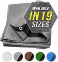 Large Waterproof Tarp - Heavy Duty 10 Mil Thick Poly Tarpaulin Ideal for Canopy Tents, Boats, RV or Pool Covers - Multipurpose Protective Tarps with Grommets for Indoor and Outdoor Use | 20' x 40'