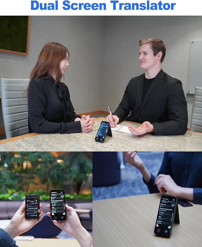 Language Translator Device No WiFi Needed, Dual Screen Real Time Translator Two Way Voice Translation with 139 Languages Online, Offline&Recording&Photo＆Text&Group Translation for Business Travel