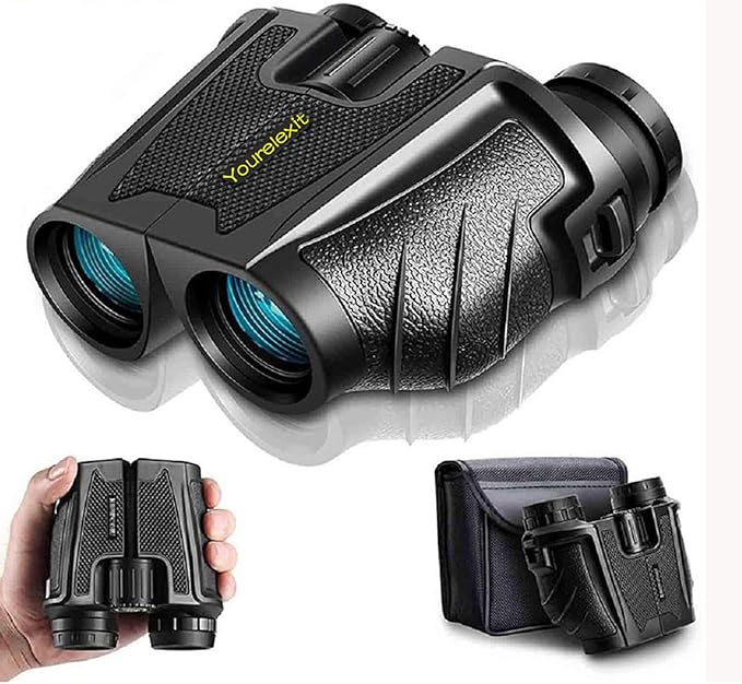 12x25 Compact Binoculars for Adults & Kids, High Powered Lightweight Waterproof Binoculars with Large Eyepiece, Low Light Vision for Bird Watching, Hunting, Travel, and Sightseeing