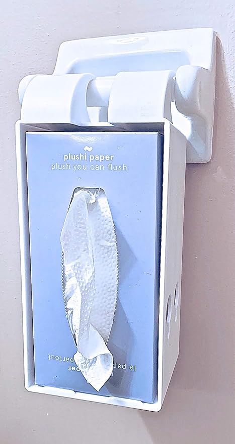 Toilet Paper Holder + 4 Boxes 320 Wipes Septic Safe Tube Free 4 Ply Soft RV Essential and Mom Approved for Travel Trailers Campers Marine Biodegradable Set Includes Self Adhesive