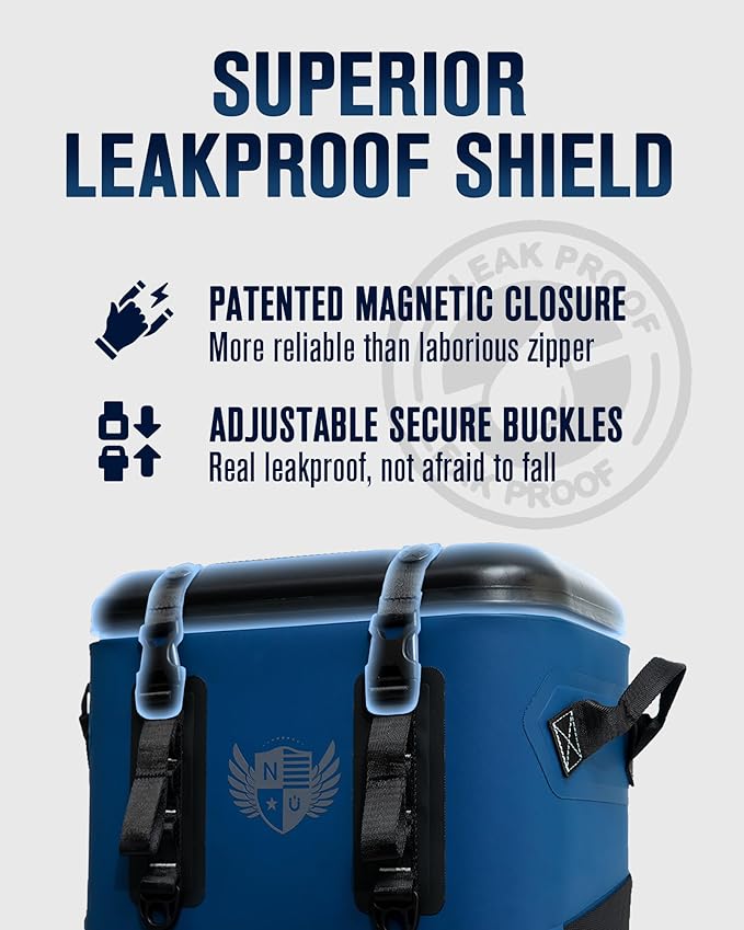 Magnetic Soft Cooler, Zipperless Soft Sided Cooler Bag for Men & Women, Insulated Backpack Coolers for Tailgating, Beach, Lunch, Picnic, Kayak
