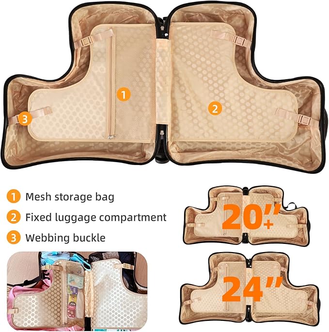 N-A Kids Ride On Suitcase with Wheels, Scooter Luggage for Toddlers Travel, Durable Children's Suitcase for Boys & Girls Ages 2-19 Years