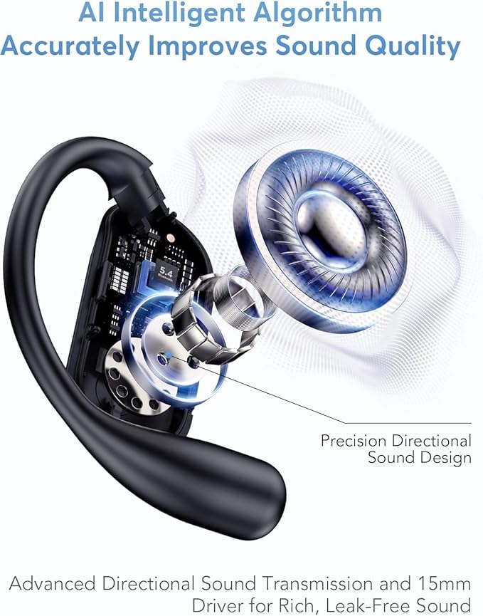 AI Translation Earbuds, Bluetooth 5.4 OWS Headphones with LCD Touch Screen, Real-Time Translator for 144 Languages & Accents, Perfect for Travel, Business & Learning,Sapphire Blue
