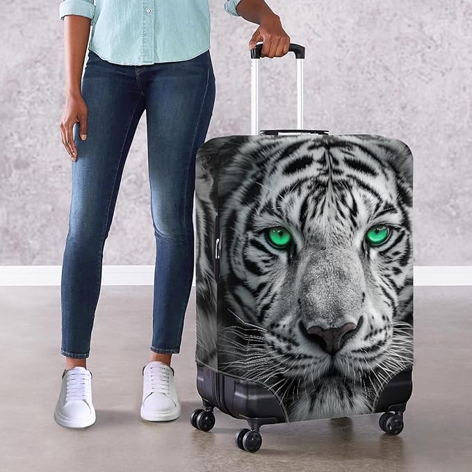 Tiger Animal 3D Printed Travel Luggage Suitcase Cover 26-29 Inch Cover Spandex Suit Case Protector for Carry On Luggage
