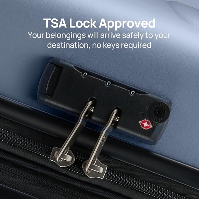 Carry on Luggage 22 X 14 X 9 Airline Approved, 20 Inch Luggage for 3-5 Days Travel, Double Spinner Wheels, 100% Hardshell PC, TSA Lock (03-Shadow (Basic), Carry-On 20-Inch)