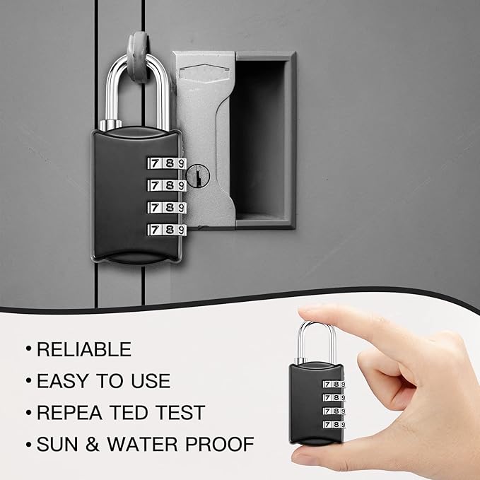 Sadnyy 60 Pcs 4 Digit Combination Locks Combination Padlock Luggage Number Locks Outdoor Waterproof Resettable Padlock for Door Traveling School Gym Locker Suitcases Employee Hasp Storage
