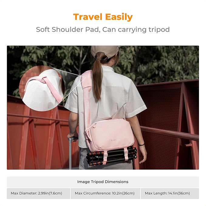 K&F Concept 2 in 1 Sling Bag Everyday Shoulder Bag & Multifunction Photography Crossbody Camera DSLR Backpack Portable Bag