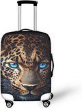 Cool Laopard Luggage Cover Universal Fit 22-25 Inch, Animal Print, Polyester+Spandex, Water Resistant, Spinner Wheels, Stretchable Strap, Travel Accessory - Suitcase Cover