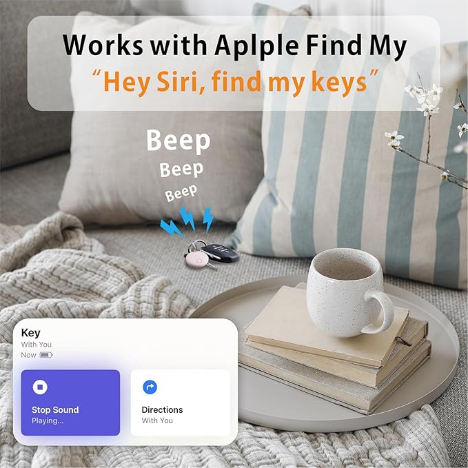 Air Tracker 2 Pack, Smart Bluetooth Tracker Works with Apple Find My (iOS Only), Item Finder Trakcer Tag Locator for Luggage, Backpack, IP67 Waterproof