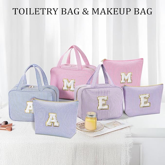 YOOLIFE Travel Toiletry Bag - Hanging Toiletry Bag for Women, Large Capacity Personalized Travel Toiletry Bag and Makeup Bag, Portable Travel Organizer - Letter C