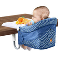 MTWML Hook On High Chair with Tray,Portable Baby High Chair That Attaches to Table,Clip On Fast Table High Chair for Babies and Toddlers.Baby Feeding Seat for Dining Table and Counter (Stripe-Blue)