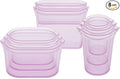 Zip Top Reusable Food Storage Bags | Full Set of 8 [Lavender] | Silicone Meal Prep Container | Microwave, Dishwasher and Freezer Safe | Made in the USA