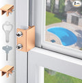 Sliding Window Locks - Adjustable Aluminum Security Locks for Horizontal & Vertical Windows (2 Sets Gold)