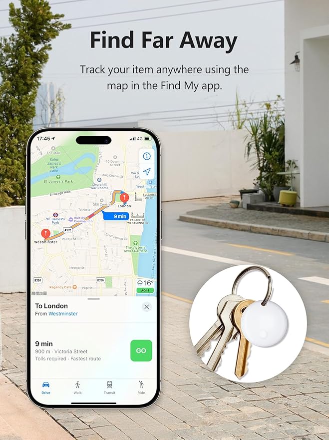 Tracker Tags, Item Finder Work with Apple Find My (iOS Only), Tracking Device Locator Smart Tag for Luggage, Keys, Wallet, Bike, Pets, Bags (Multi-Color, 4 Pack)