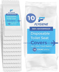 Disposable Toilet Seat Covers for Travel – Waterproof, Tear-Resistant XL Toilet Liners with 2 Layers of Protection – Individually Wrapped Travel Size Toiletries - 10 Count (1 Pack of 10)