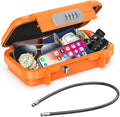 AMIR Portable Combination Lock Box, Security Case Lock Box with Code, Waterproof Anti-Theft Mini Travel Safe Box with Removable Chain, Portable Lock Box for Dorm Beach Hotel