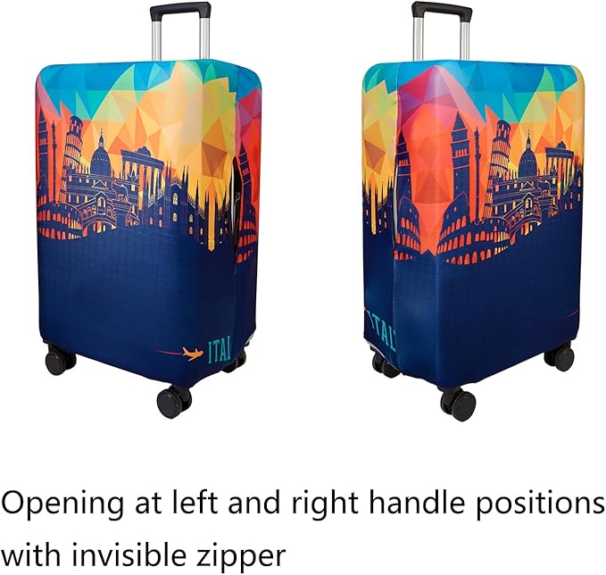 WUJIAONIAO Travel Luggage Cover Baggage Suitcase Cover Protector Skins 18-32 Inch (City, S (for 18-20 inch luggage))