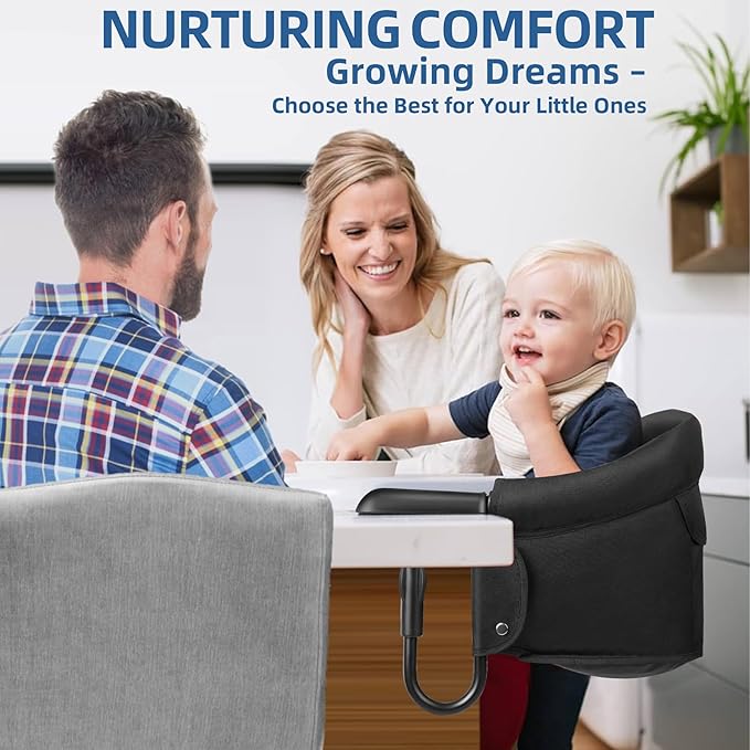 Hook On High Chair, Attach to Fast Table Chair,Clip on High Chairs to Table,Foldable Storage Feeding Baby Seat for Baby Toddler Home and Travel,Lightweight Space-Saving Design,Portable High Chairs
