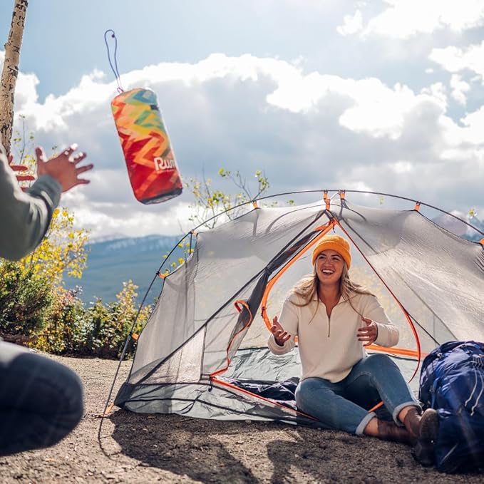 Rumpl Original Puffy Blanket - Warm, Water-Resistant Camping Blanket with 100% Recycled Synthetic Insulation, 52"x75", Original Puffy V1, Pyro Fade