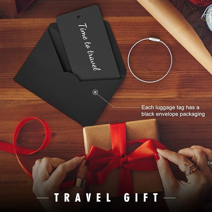 Luggage Tags for Suitcase - Black Personalized Engraved Metal Tag for Cruise Travel - Custom Name Tags Suitable for Bags and Backpacks No Underline (2x3.5 inch)