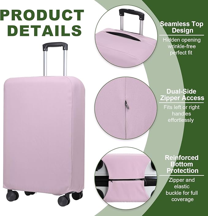 PATIKIL Luggage Cover, Suitcases Covers Elastic Carry on Cover Protector Washable Scratch-Resistant Fits 24-25 Inch Luggage for Travel Business Trips, Lavender Purple