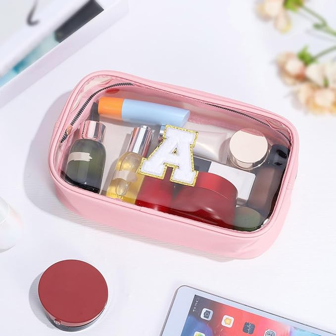 YOOLIFE Travel Toiletry Bag - Pink Clear Makeup Bag Organizer for Cosmetics, Skin Care & Gifts