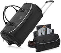 Fanwoli 3-in-1 Rolling Garment Bag for Travel, Wheeled Carry-On Luggage with Shoe Storage & Detachable Organizer, Wrinkle-Free Compartment for Suits/Dresses/Wedding Gowns, Fits Most Airline Size