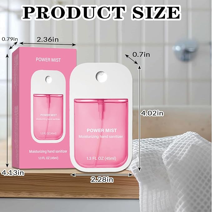 Power Mist Hydrating Hand Sanitizer Spray, Portable Travel-Size Hand Sanitizer Spray, 500-Sprays Each，Suitable for Both Adults and Children (3PCS)