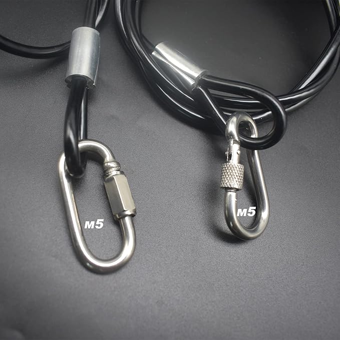 15 pcs 7.9 inch(20cm) 3mm Thickness Stainless Steel Wire Cable with Loops Vinyl Cover Coated Short Rope Lanyard Lock Safety Tether Chains,Clear