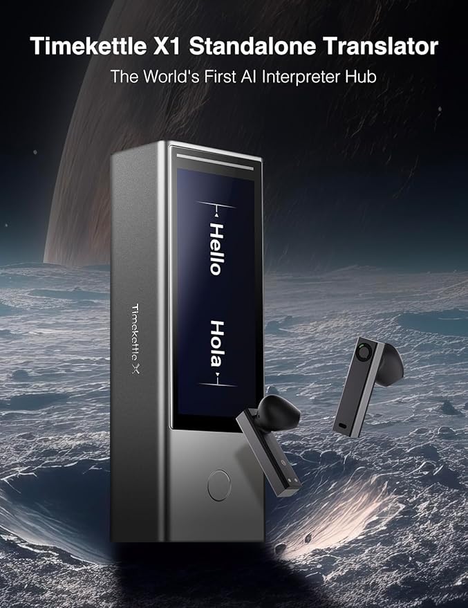 Timekettle X1 AI Interpreter Hub — 40-Language, Two-Way Translation Device for up to 50 Users. Perfect for Business, K-12 Education, and Real-time multilingual speeches