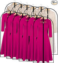 Garment Bags for Hanging Clothes 24'' x 54'' (Set of 12) Coat Covers for Closet Foldable Washable Dress Bags for Hanging Clothes for Long Dress Dance Costumes Suits Gowns Coats